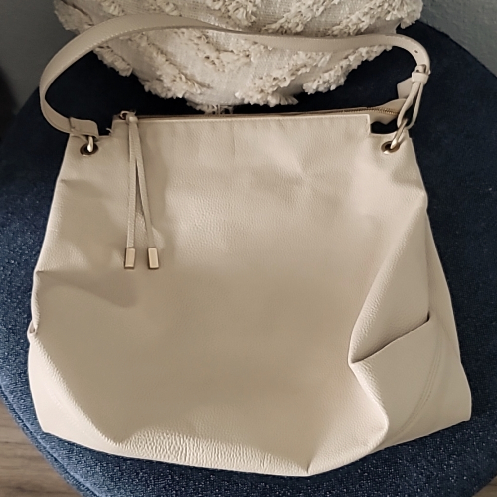 Cream faux leather handbag from H&M